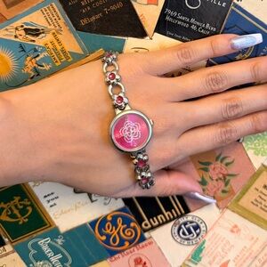 Colorful Gemstone Bracelet with Pink Centerpiece
